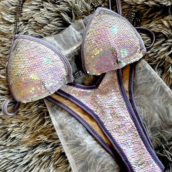 Saleyla Designs Other - Custom Purple Sequin NPC/IFBB Wellness Posing Suit by Saleyla Designs 💎